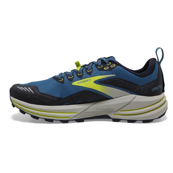 Brooks Cascadia 16 Men's Trail Running Shoes Blue / Black / Yellow | USA-463780