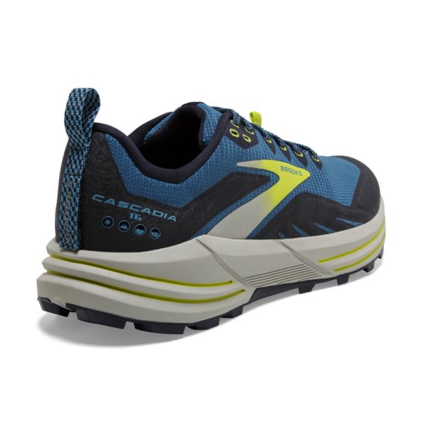 Brooks Cascadia 16 Men's Trail Running Shoes Blue / Black / Yellow | USA-463780