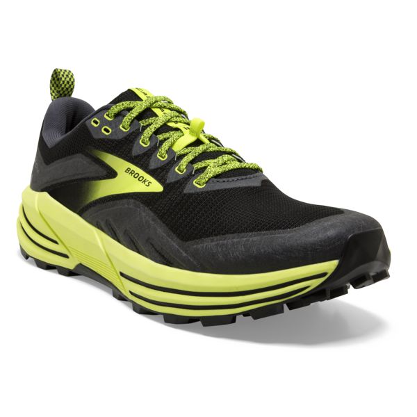 Brooks Cascadia 16 Men's Trail Running Shoes Black / Yellow | USA-47168