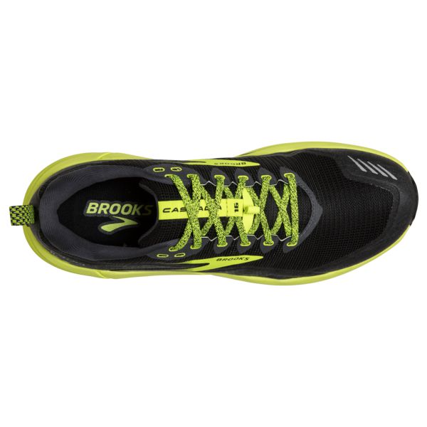 Brooks Cascadia 16 Men's Trail Running Shoes Black / Yellow | USA-47168