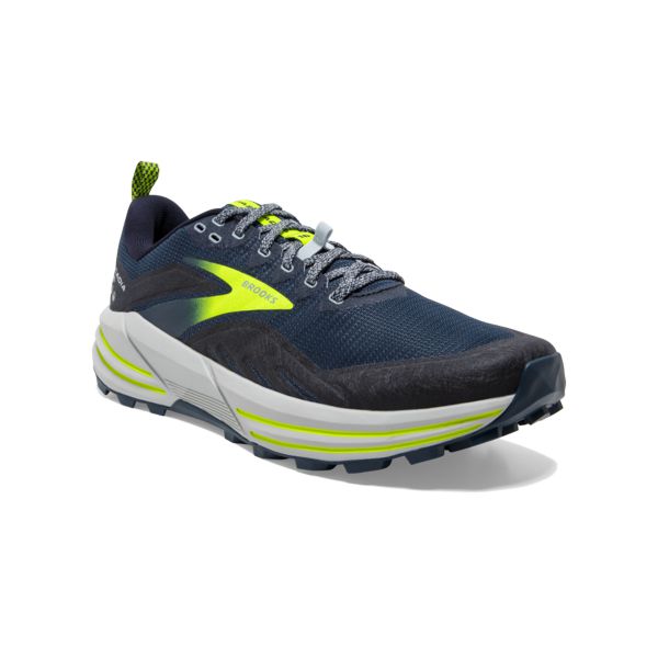 Brooks Cascadia 16 Men's Trail Running Shoes Navy / Yellow / Grey | USA-524183