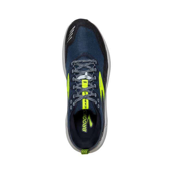 Brooks Cascadia 16 Men's Trail Running Shoes Navy / Yellow / Grey | USA-524183