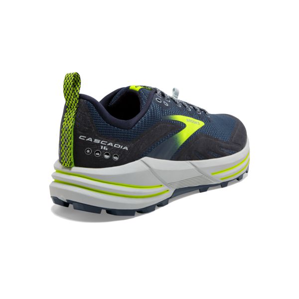 Brooks Cascadia 16 Men's Trail Running Shoes Navy / Yellow / Grey | USA-524183