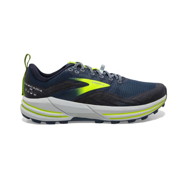 Brooks Cascadia 16 Men\'s Trail Running Shoes Navy / Yellow / Grey | USA-524183