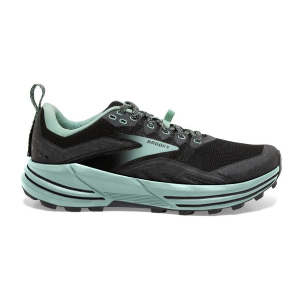 Brooks Cascadia 16 Women\'s Trail Running Shoes Black / Green | USA-127430