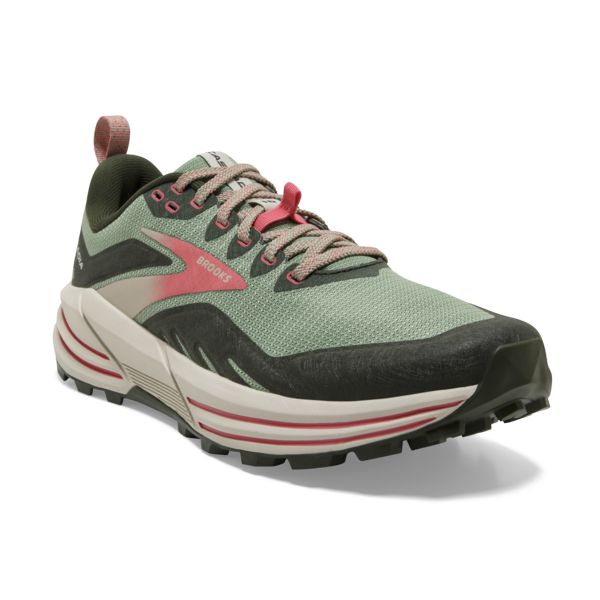 Brooks Cascadia 16 Women's Trail Running Shoes Green / Red / Brown | USA-315249