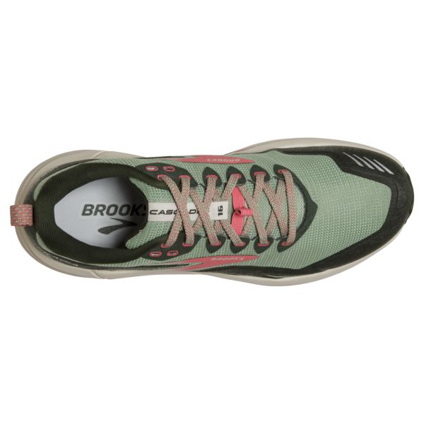 Brooks Cascadia 16 Women's Trail Running Shoes Green / Red / Brown | USA-315249