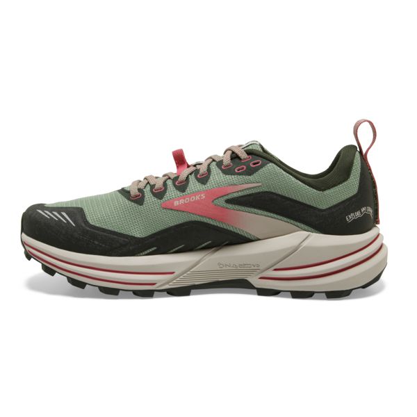 Brooks Cascadia 16 Women's Trail Running Shoes Green / Red / Brown | USA-315249