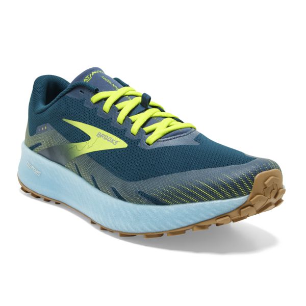 Brooks Catamount Men's Trail Running Shoes Blue / Green / Yellow | USA-471368