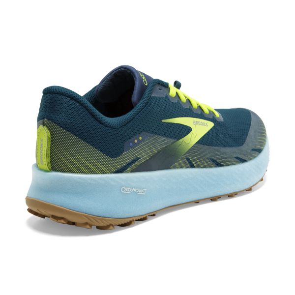 Brooks Catamount Men's Trail Running Shoes Blue / Green / Yellow | USA-471368