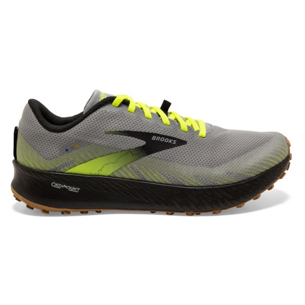 Brooks Catamount Men\'s Trail Running Shoes Grey / Yellow / Black | USA-786190