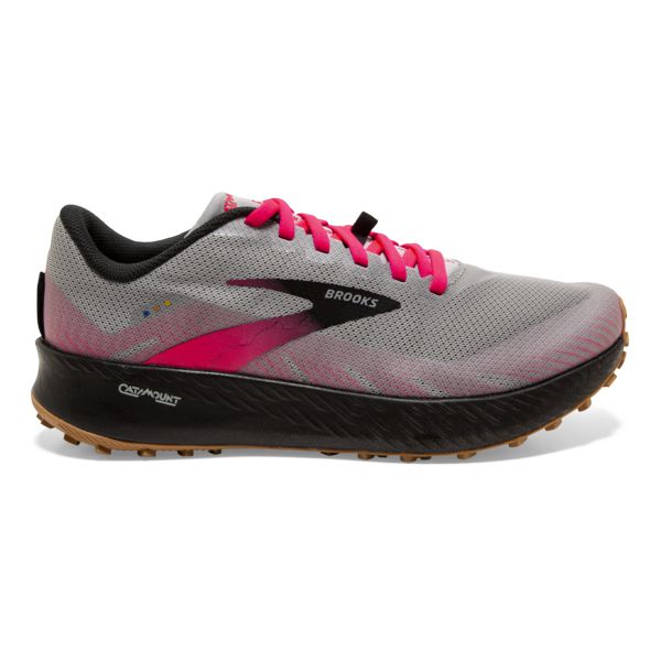 Brooks Catamount Women\'s Trail Running Shoes Grey / Black / Pink | USA-863507