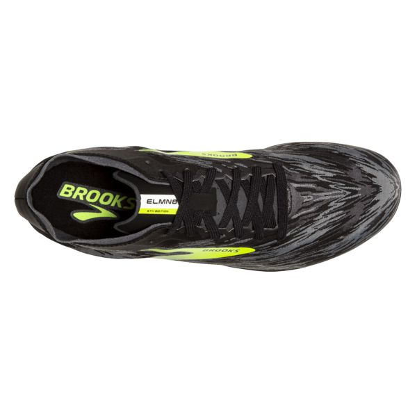 Brooks ELMN8 v5 Men's Racing Shoes Black / Grey / Yellow | USA-621894