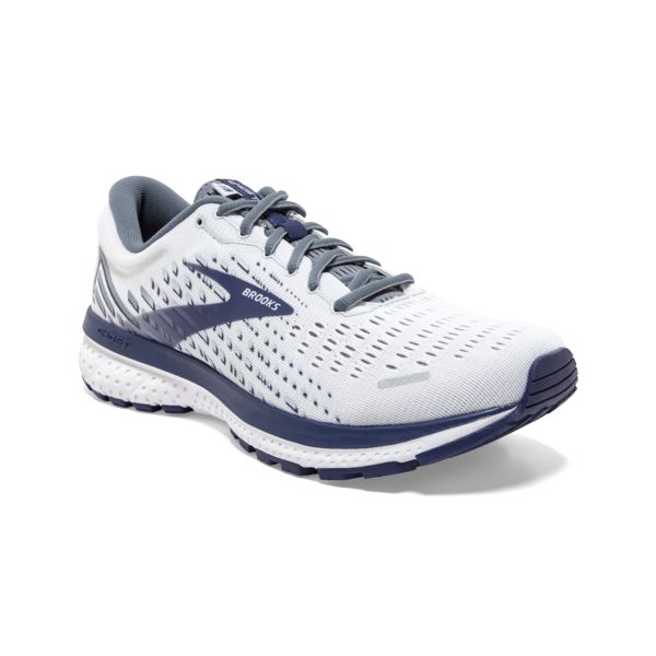 Brooks Ghost 13 Men's Road Running Shoes White / Grey / Navy | USA-651927