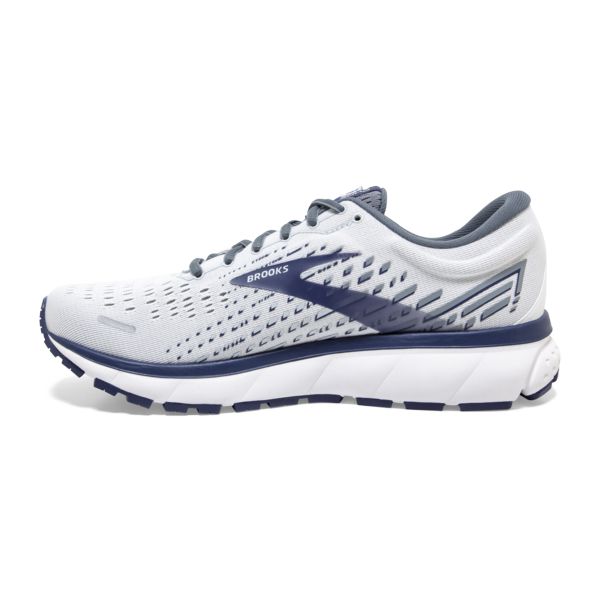 Brooks Ghost 13 Men's Road Running Shoes White / Grey / Navy | USA-651927