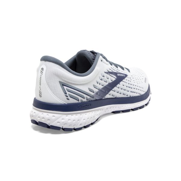 Brooks Ghost 13 Men's Road Running Shoes White / Grey / Navy | USA-651927