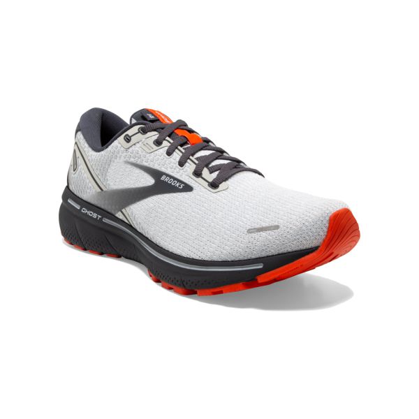 Brooks Ghost 14 Men's Road Running Shoes Grey / Black / Orange | USA-183574