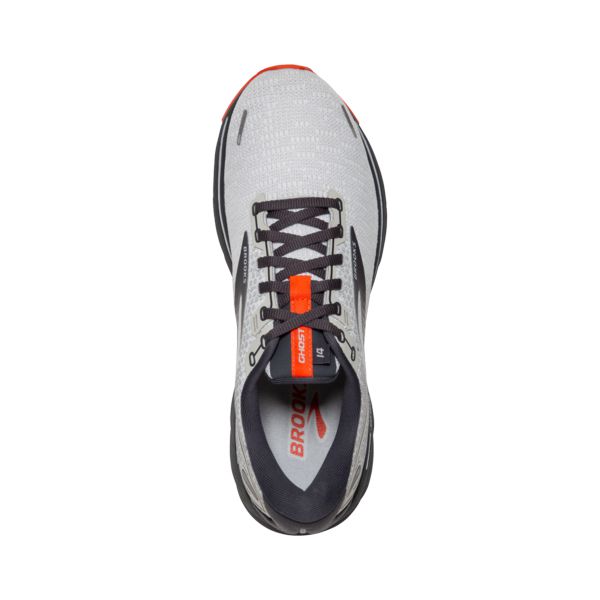 Brooks Ghost 14 Men's Road Running Shoes Grey / Black / Orange | USA-183574