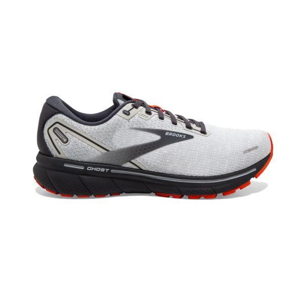 Brooks Ghost 14 Men\'s Road Running Shoes Grey / Black / Orange | USA-183574