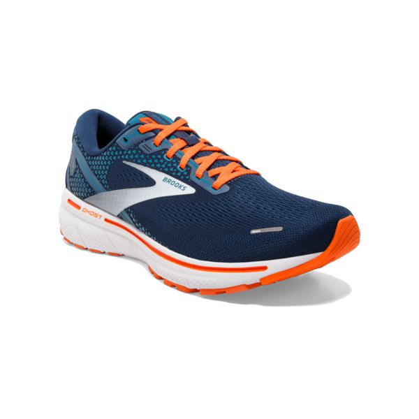 Brooks Ghost 14 Men's Road Running Shoes Navy / Orange / White | USA-201594