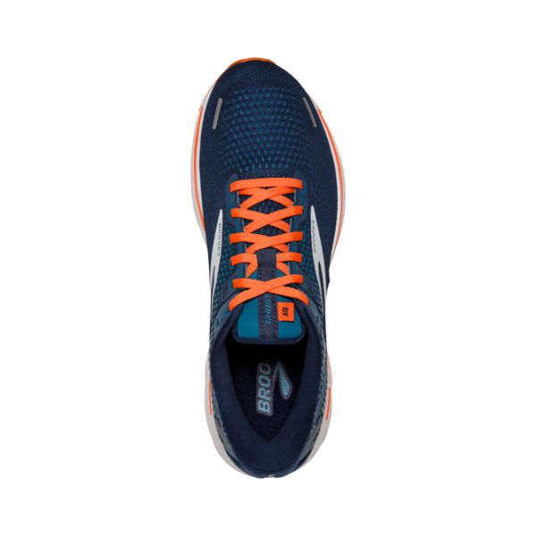 Brooks Ghost 14 Men's Road Running Shoes Navy / Orange / White | USA-201594