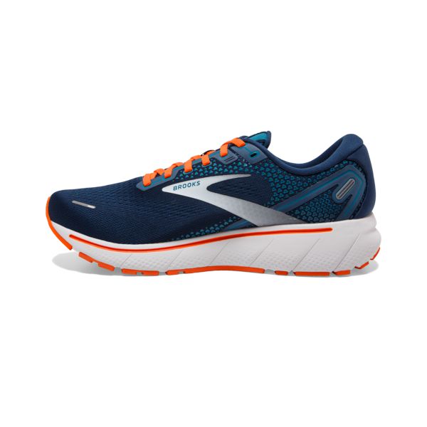 Brooks Ghost 14 Men's Road Running Shoes Navy / Orange / White | USA-201594