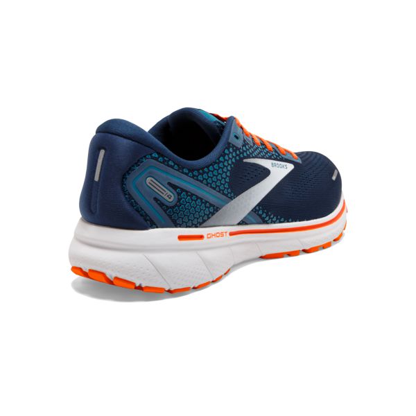 Brooks Ghost 14 Men's Road Running Shoes Navy / Orange / White | USA-201594