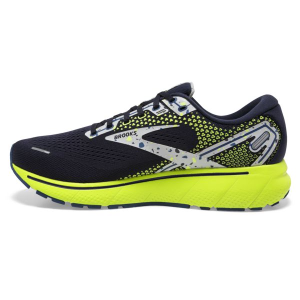 Brooks Ghost 14 Men's Road Running Shoes Navy / Grey / Yellow | USA-261750