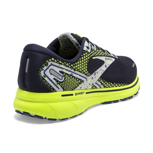 Brooks Ghost 14 Men's Road Running Shoes Navy / Grey / Yellow | USA-261750