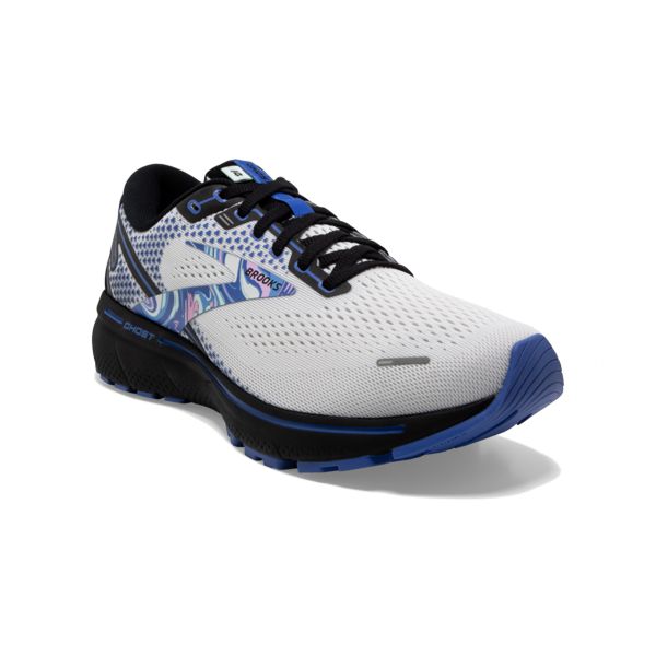 Brooks Ghost 14 Men's Road Running Shoes White / Black / Blue | USA-297513