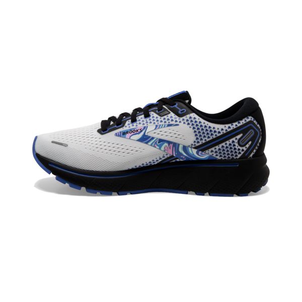 Brooks Ghost 14 Men's Road Running Shoes White / Black / Blue | USA-297513