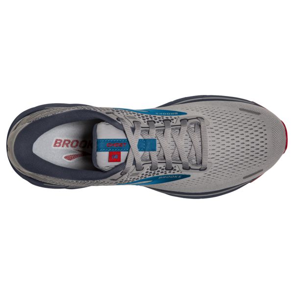 Brooks Ghost 14 Men's Road Running Shoes Grey / Blue / Red | USA-418927