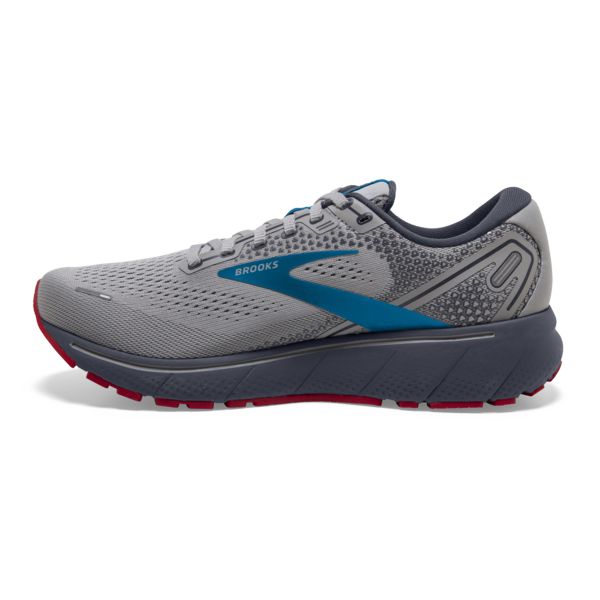 Brooks Ghost 14 Men's Road Running Shoes Grey / Blue / Red | USA-418927