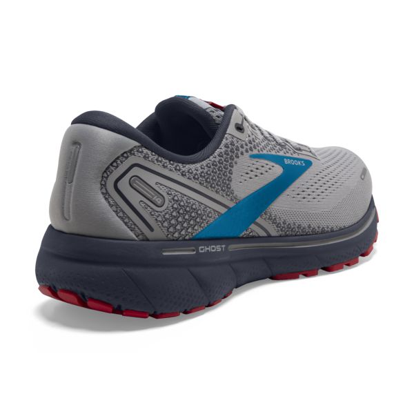 Brooks Ghost 14 Men's Road Running Shoes Grey / Blue / Red | USA-418927