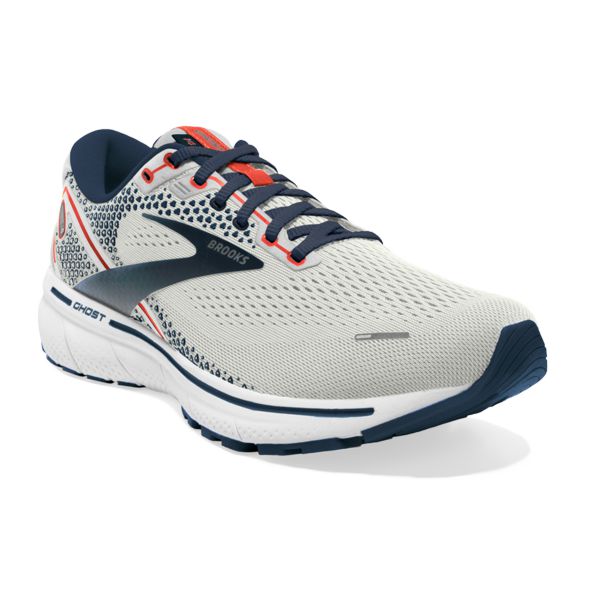 Brooks Ghost 14 Men's Road Running Shoes Grey / Navy / White | USA-58429