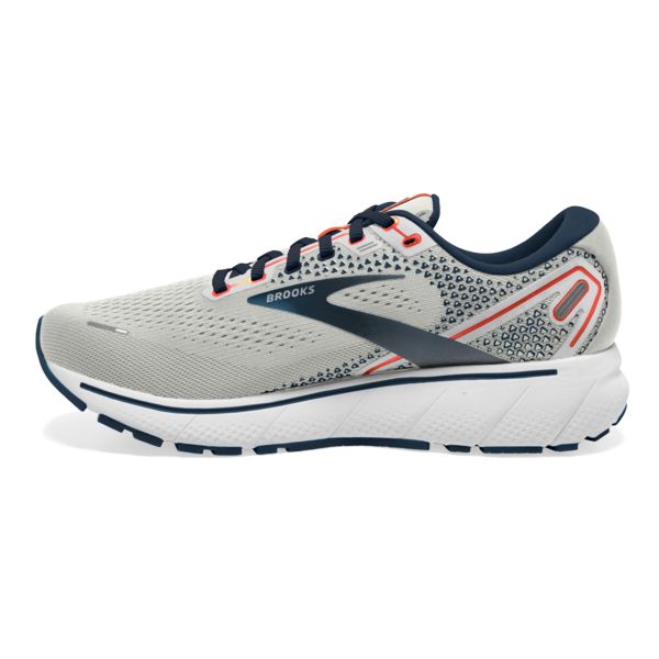 Brooks Ghost 14 Men's Road Running Shoes Grey / Navy / White | USA-58429