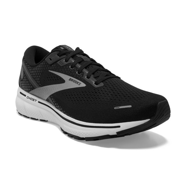 Brooks Ghost 14 Men's Road Running Shoes Black / White / Silver | USA-615702