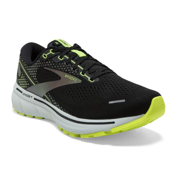 Brooks Ghost 14 Men's Road Running Shoes Black / Yellow / Grey | USA-781254