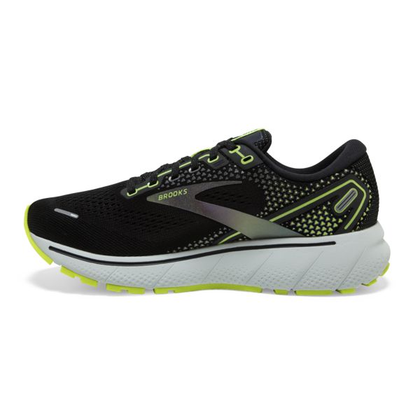 Brooks Ghost 14 Men's Road Running Shoes Black / Yellow / Grey | USA-781254