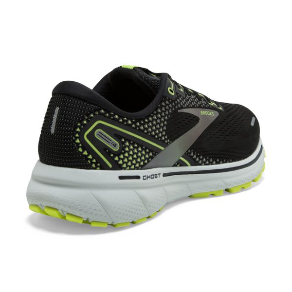 Brooks Ghost 14 Men's Road Running Shoes Black / Yellow / Grey | USA-781254