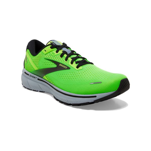 Brooks Ghost 14 Men's Road Running Shoes Green / Black / Grey | USA-813549