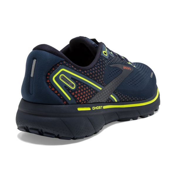 Brooks Ghost 14 Men's Road Running Shoes Navy / Yellow / Orange | USA-815372