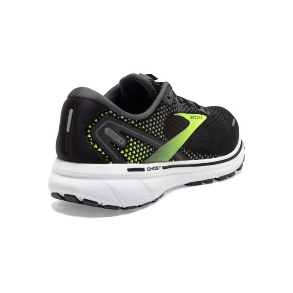 Brooks Ghost 14 Men's Road Running Shoes Black / Yellow / White | USA-892437