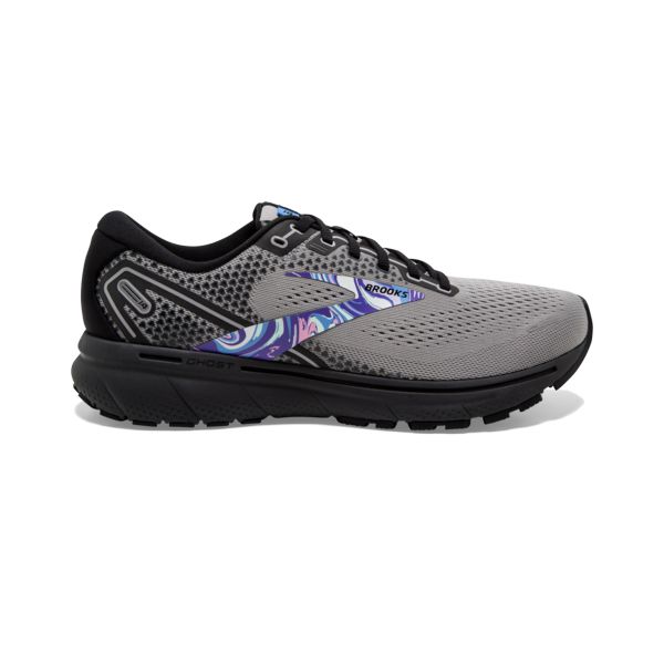 Brooks Ghost 14 Men\'s Road Running Shoes Grey / Black / Purple | USA-968704