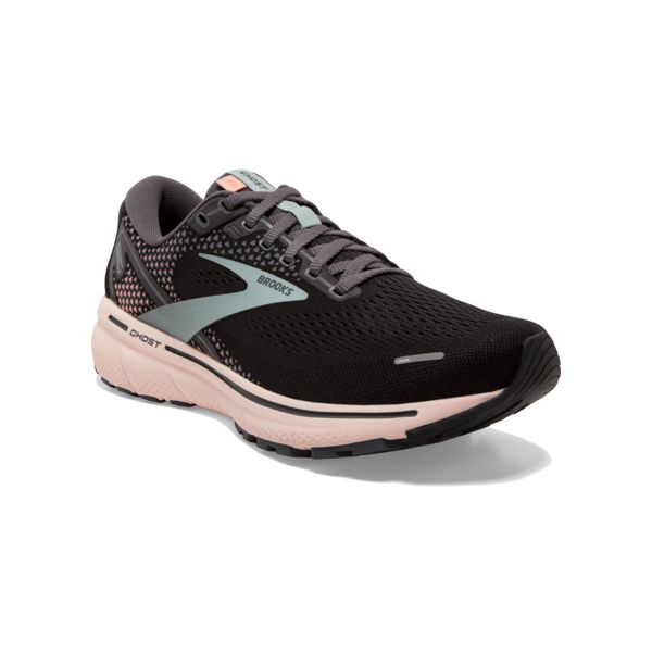 Brooks Ghost 14 Women's Road Running Shoes Black / Green / Rose | USA-349576