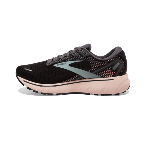 Brooks Ghost 14 Women's Road Running Shoes Black / Green / Rose | USA-349576