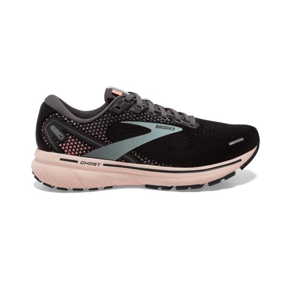 Brooks Ghost 14 Women\'s Road Running Shoes Black / Green / Rose | USA-349576