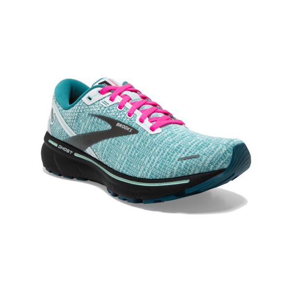 Brooks Ghost 14 Women's Road Running Shoes White / Black / Blue | USA-36248