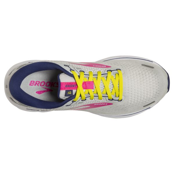 Brooks Ghost 14 Women's Road Running Shoes Grey / Yellow / Pink | USA-51964