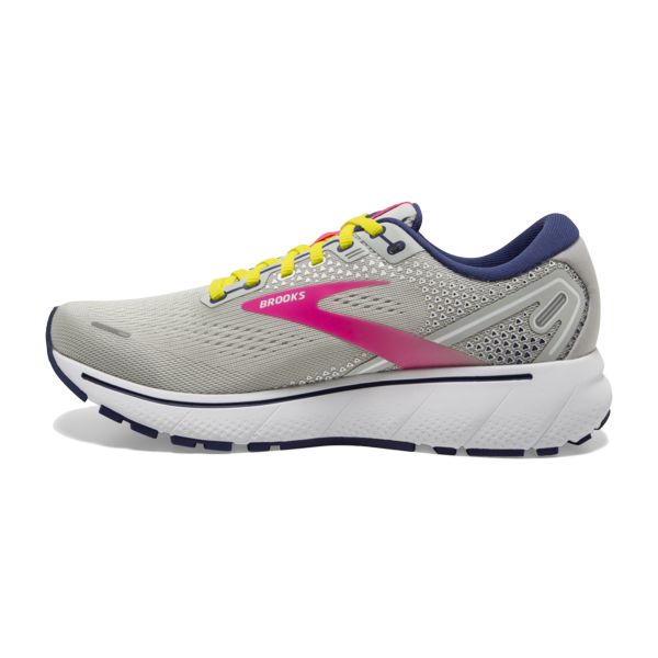 Brooks Ghost 14 Women's Road Running Shoes Grey / Yellow / Pink | USA-51964